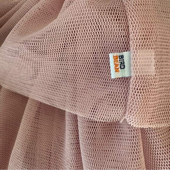 Bird & Bean Bamboo Pink Tulle Skirted Dress Bodysuit Meadow Floral Size 12-18M - Picture 5 of 6